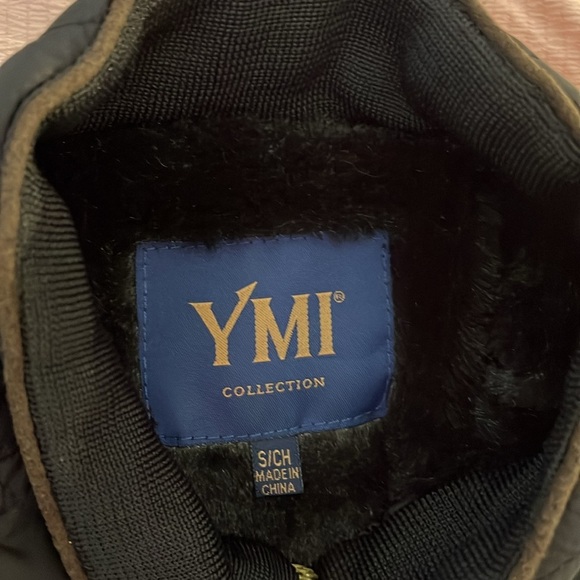 YMI Quilted Black and Tan Fur Lined Jacket Gold Accents - Picture 6 of 17